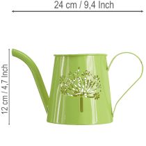 Itens Regador decorativo de metal, com desenho de dente-de-leão, verde, 12 cm de altura, conjunto de 2 peças, vaso decorativo, estilo shabby chic