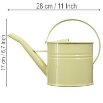 Itens Regador decorativo de metal, verde/amarelo, pequeno, 28x13x17cm, 1,25l, estilo vintage, decoração para varanda.