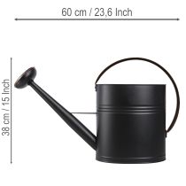 Itens Regador decorativo vintage em metal, preto e verde-oliva, 60x19x38cm, ideal para varanda ou jardim de inverno.