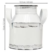 Itens Jarro decorativo de metal com alças, branco e preto, 13 cm de altura, 2 peças