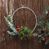 Itens Coroa decorativa eucalipto, frutos e pinhas artificial Ø30cm