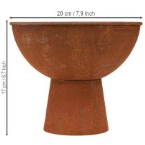 Itens Tigela decorativa com pé, taça, metal cor ferrugem, Ø20,5cm, 2 peças