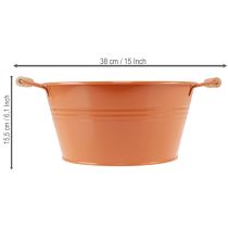 Itens Tigela decorativa com alças, metal, marrom-alaranjado, Ø29cm, A14,5cm