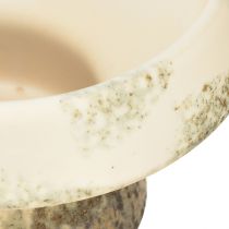 Itens Tigela decorativa de cerâmica com base creme cinza verde Ø17cm 10cm