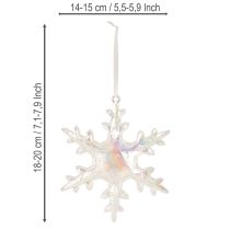 Itens Flocos de neve decorativos, decoração de inverno, iridescentes, Ø14–15cm, 2 peças