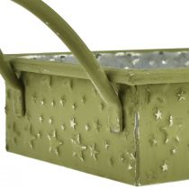 Itens Bandeja decorativa natal estrelas verdes 49cm/43cm conjunto de 2