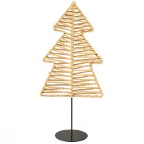 Itens Árvore de natal decorativa metal ráfia preto natural 21x11,5x45cm
