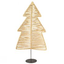 Itens Árvore de Natal decorativa em metal preto natural ráfia 30×11,5×60cm