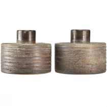 Itens Vaso decorativo de cerâmica vaso de cerâmica marrom azul cinza 12x10,5cm 2 unidades