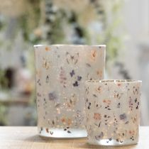 Itens Lanterna decorativa de vidro com design de borboleta para dar um toque de estilo à sua casa, 8 cm, conjunto de 4 peças.