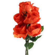 Rosas decorativas laranja 32 cm 6 unidades
