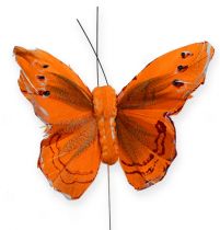 Itens Borboleta decorativa em fio laranja 8cm 12pcs
