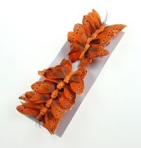 Itens Borboleta decorativa em fio laranja 8cm 12pcs
