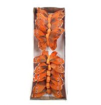 Itens Borboleta decorativa em fio laranja 8cm 12pcs
