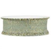 Itens Fita decorativa com franja fita decorativa verde claro dourada W40mm L15m