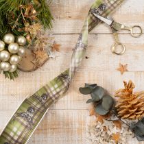 Itens Fita decorativa com cabeça de veado e padrão xadrez, 40 mm x 15 m