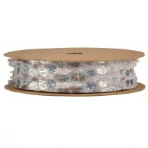 Itens Fita decorativa com aspecto de pele e efeito holo cinza prateado 25mm 10m
