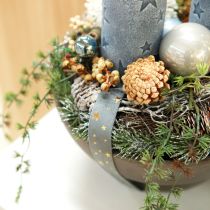 Itens Fita de veludo, fita com estrelas, cinza e dourado, fita decorativa, 25 mm de largura, 8 m de comprimento.