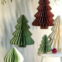 Itens Árvore de papel decorativa para pendurar Natal, prata menta, altura 40 cm, 2 peças