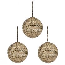 Itens Bolas decorativas para pendurar bolas cinza palha Ø15cm 3 unidades