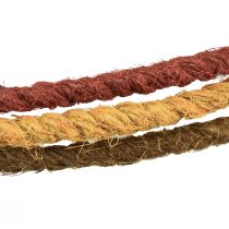 Itens Anel decorativo colorido com juta amarelo ocre marrom Ø30cm 3 unidades