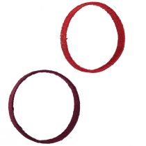 Itens Anel decorativo de juta laço de decoração vermelho vermelho escuro 4cm Ø30cm 2 unidades