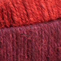 Itens Anel decorativo de juta laço de decoração vermelho vermelho escuro 4cm Ø30cm 2 unidades