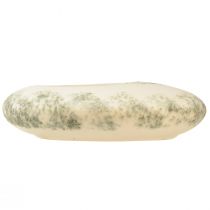 Itens Tigela decorativa tigela oval plana de cerâmica creme cinza verde 19×14×5cm