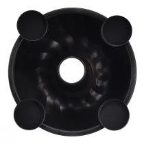 Itens Tigela decorativa de metal em preto – design Gugelhupf, 26 cm – suporte elegante para velas para um ambiente aconchegante
