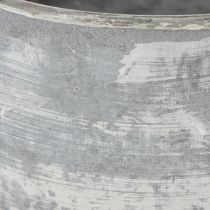 Itens Tigela decorativa de metal, oval, cinza, 22,5/19,5/16 cm, conjunto de 3