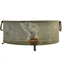 Itens Tigela decorativa com pé e alça de metal ferrugem 42/46,5 cm conjunto de 2