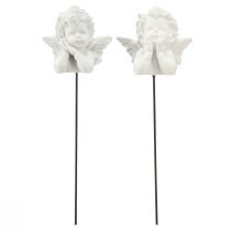 Itens Plugue decorativo figuras de anjo decoração de túmulo branco Alt.5cm 6 unidades