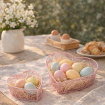 Itens Cestos de arame em formato de coração, para decoração e organização, 20 cm, conjunto de 4.