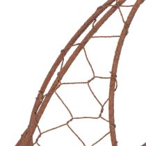 Itens Cesto de arame, floreira de metal, decoração de primavera, cesto de Páscoa, marrom, acabamento enferrujado, 34 cm de altura x 30 cm de largura.