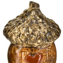Itens Bolotas decorativas de casa de bolota de cerâmica com motivo de coração marrom 6cm - decoração de mesa de outono - 6 unid.