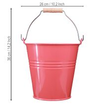 Itens Vaso de flores decorativo rosa em metal, 26x22,5x23cm, 6 litros