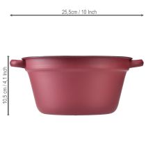 Itens Balde de metal com alças, vaso decorativo para plantas, vermelho, Ø20,5 cm, A10,5 cm