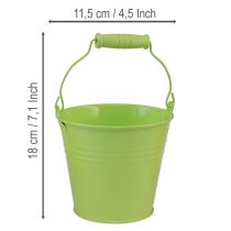 Itens Balde com alça, vaso para prímulas, metal, pastel, 11,5 x 8,5 cm, 8 peças