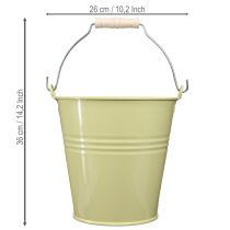 Itens Balde/vaso de metal em amarelo-esverdeado, 26x22,5x23cm, 6 litros