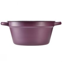 Itens Balde com alças bandeja para plantas metal roxo Ø22,5cm Alt.10,5cm