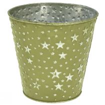 Itens Floreira Verde Prateada Vaso de Metal Estrelas Ø14cm