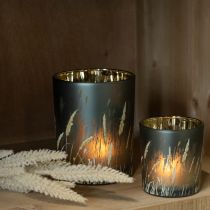 Itens Elegante lanterna decorativa com motivo de grama para dar um toque aconchegante à sua sala de estar, 12,5 cm, 2 peças.