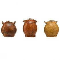 Itens Adoráveis pingentes de coruja - tons rústicos de marrom, 5,6 cm - decoração perfeita para outono e Natal - pacote com 3