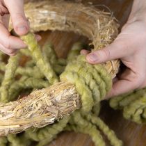 Itens Cordão de feltro Mirabell macio, lã, verde, fita decorativa de 25m para arranjos florais, decoração, artesanato e projetos "faça você mesmo".