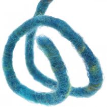 Cordão de feltro com cordão de lã de arame lã azul 20m