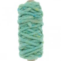 Cordão de feltro com fio de lã verde 20m
