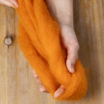 Itens Cordão de lã, lã feltrada, laranja, 2m, para artesanato, amarração e decoração.