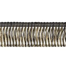 Itens Fita de franjas pretas e douradas, 4 cm x 25 m - Ideal para decoração de guirlandas, fitas de luto e acessórios vintage.