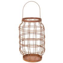 Itens Lanterna de jardim, metal, acabamento enferrujado, alça, estilo vintage, Ø19,5 cm
