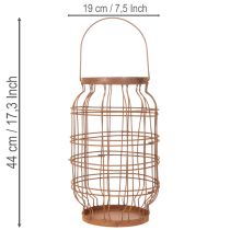 Itens Lanterna de jardim, metal, acabamento enferrujado, alça, estilo vintage, Ø19,5 cm